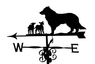 Collie with lambs weathervane